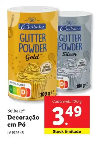 Lidl Belbake Decoração em Pó Cada emb. 100 g promoção