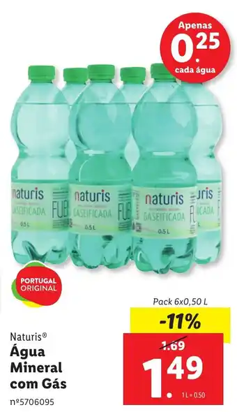 Lidl Naturis Água Mineral com Gás promoção