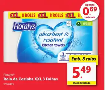 Lidl Floralys Rolo de Cozinha XXL 3 Folhas promoção