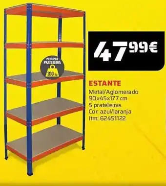 Bricomarché ESTANTE Metal/Aglomerado 90x45x177 cm promoção