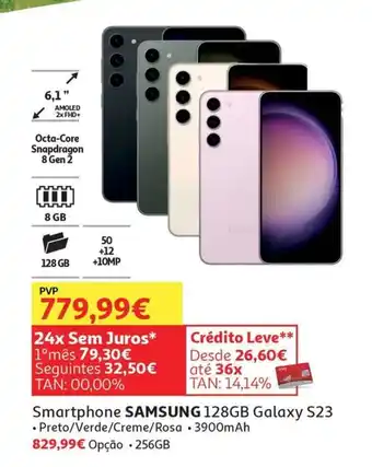 Smartphone SAMSUNG 128GB Galaxy S23