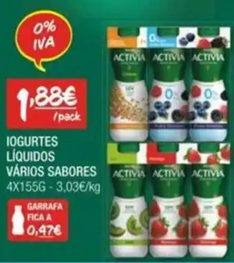 Spar IOGURTES LÍQUIDOS VÁRIOS SABORES 4X155G promoção