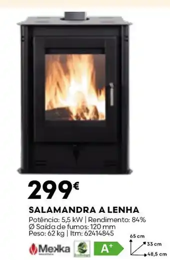 Bricomarché SALAMANDRA A LENHA Potência: 5,5 kW promoção