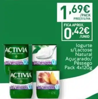 Recheio logurte s/Lactose Natural Açucarado/ Pêssego Pack 4x120g promoção