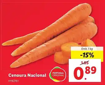 Lidl Cenoura Nacional ORIGINAL Emb. 1 kg promoção