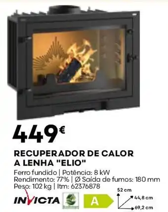 Bricomarché RECUPERADOR DE CALOR A LENHA "ELIO" promoção