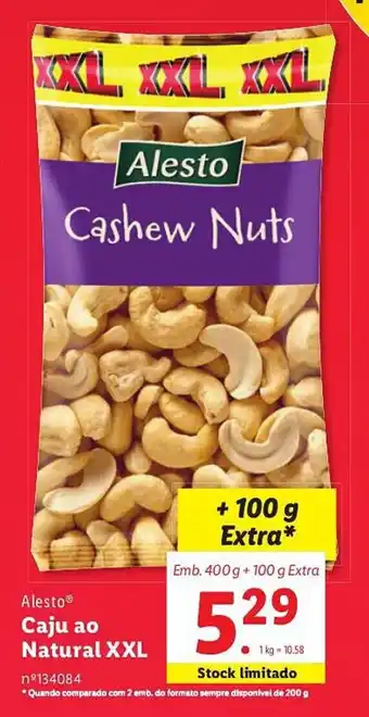 Lidl Alesto Caju ao Natural XXL promoção