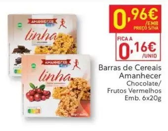 Recheio Barras de Cereais Amanhecer Chocolate/ Frutos Vermelhos Emb. 6x20g promoção