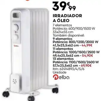 Bricomarché IRRADIADOR A ÓLEO promoção