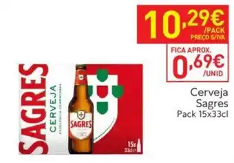 Recheio Cerveja Sagres Pack 15x33cl promoção