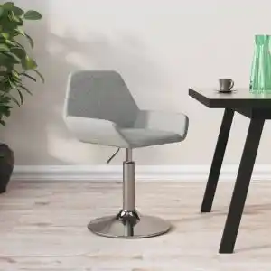 Vidaxl taburete de cocina tela gris claro