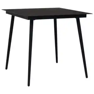 Brico Depôt Vidaxl mesa de comedor de jardín acero y vidrio negra 80x80x74 cm promoção