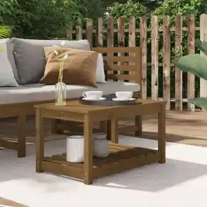 Brico Depôt Vidaxl mesa de jardín madera maciza pino marrón miel 82,5x50,5x45 cm promoção
