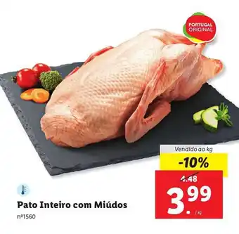 Lidl Pato Inteiro com Miúdos Vendido ao kg promoção