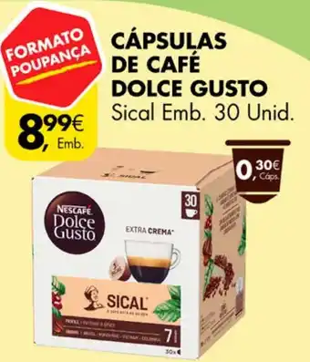 CÁPSULAS DE CAFÉ DOLCE GUSTO Sical Emb. 30 Unid.