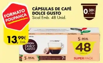 Pingo Doce CÁPSULAS DE CAFÉ DOLCE GUSTO Sical Emb. 48 Unid. promoção