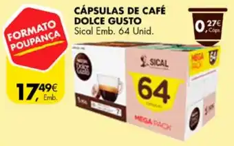 CÁPSULAS DE CAFÉ DOLCE GUSTO Sical Emb. 64 unid.