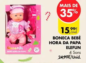 Pingo Doce BONECA BEBÉ HORA DA PAPA ELEFUN 4 Sons promoção