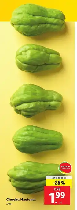 Lidl Chuchu Nacional Vendido ao kg promoção