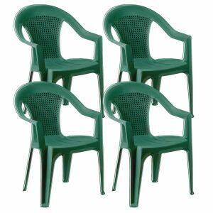 Brico Depôt Pack 4 cadeiras stack com braços 52x40x82cm 7house promoção