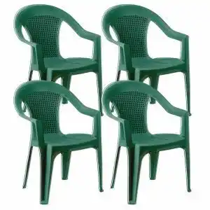 Brico Depôt Pack 4 cadeiras stack com braços 52x40x82cm 7house promoção