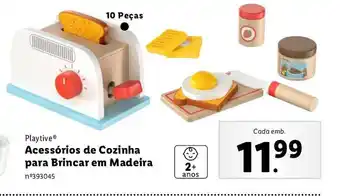 Lidl Playtive Acessórios de Cozinha para Brincar em Madeira promoção
