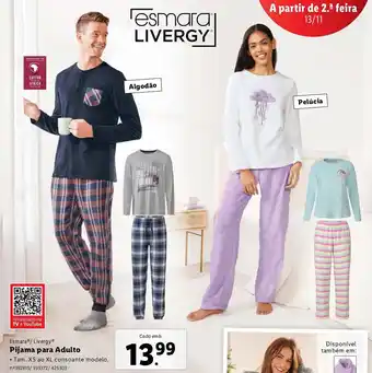 Lidl Esmara / Livergy Pijama para Adulto promoção