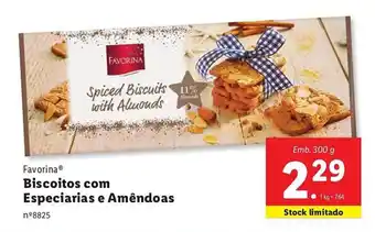 Lidl Favorina Biscoitos com Especiarias e Amêndoas Emb. 300 g promoção