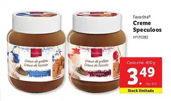 Lidl Favorina Creme Speculoos Cada emb. 400 g promoção