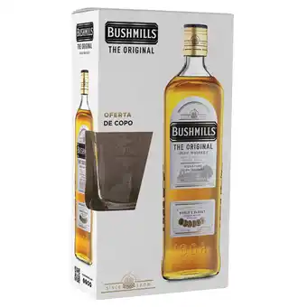 Continente Whisky irish bushmills com oferta copo promoção
