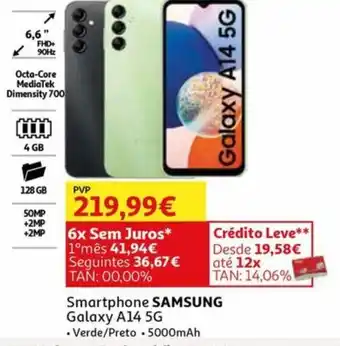 Auchan Smartphone SAMSUNG Galaxy A14 5G promoção