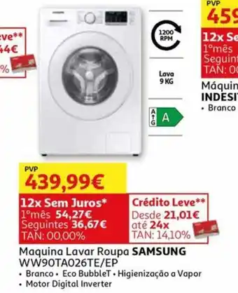 Auchan Maquina Lavar Roupa SAMSUNG promoção