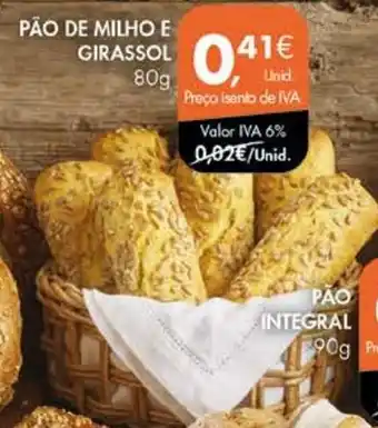 Pingo Doce PÃO DE MILHO E GIRASSOL 80G promoção