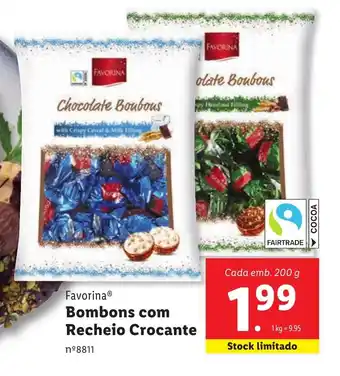 Lidl Favorina Bombons com Recheio Crocante promoção