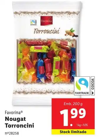 Lidl Favorina Nougat Torroncini Emb. 200 g promoção