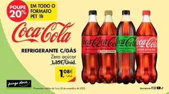 Pingo Doce REFRIGERANTE C/GÁS Zero açúcar promoção