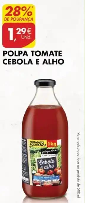 Pingo Doce Polpa Tomate Cebola e Alho 1kg promoção