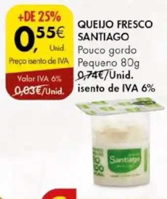 Pingo Doce QUEIJO FRESCO SANTIAGO 80g promoção