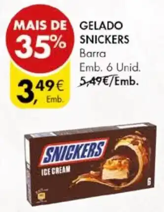 Pingo Doce GELADO SNICKERS Barra Emb. 6 Unid. promoção