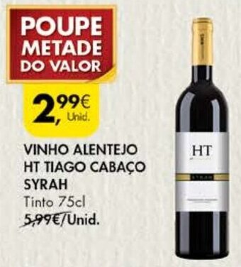 Pingo Doce Vinho Alentejo HT Tiago Cabaço Syrah 75cl promoção