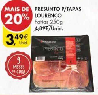 Pingo Doce Presunto P/Tapas Lourenço 250g promoção
