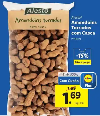 Lidl Alesto Amendoins Torrados com Casca Emb. 500 g promoção