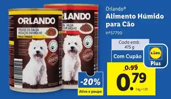 Lidl Orlando Alimento Húmido para Cão Cada emb. 415g promoção