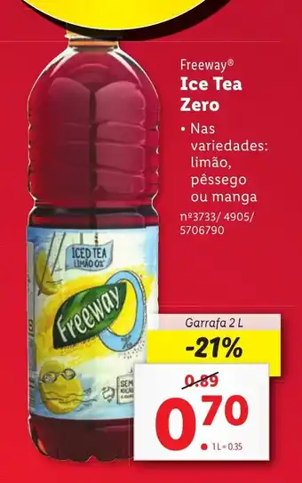 Lidl Freeway Ice Tea Zero Garrafa 2 L promoção