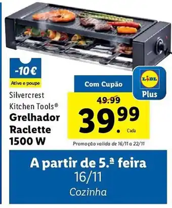 Lidl Silvercrest Kitchen Tools Grelhador Raclette 1500 W promoção