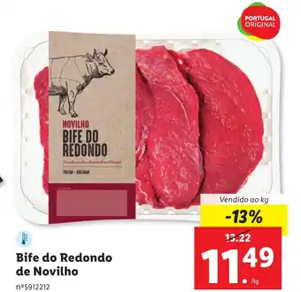Lidl Bife do Redondo de Novilho Vendido ao kg promoção