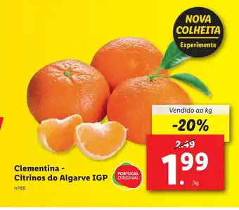 Lidl Clementina - Citrinos do Algarve IGP Vendido ao kg promoção