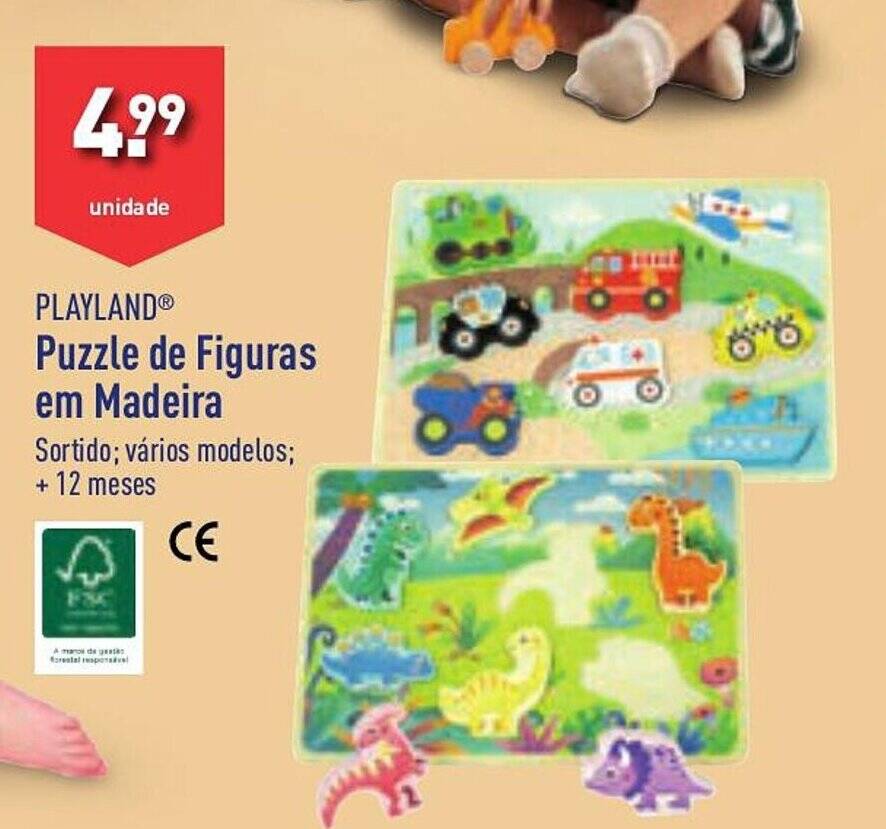 Promoção PLAYLAND Puzzle de Figuras em Madeira em ALDI