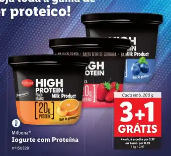 Lidl Milbona Iogurte com Proteína Cada emb. 200 g promoção