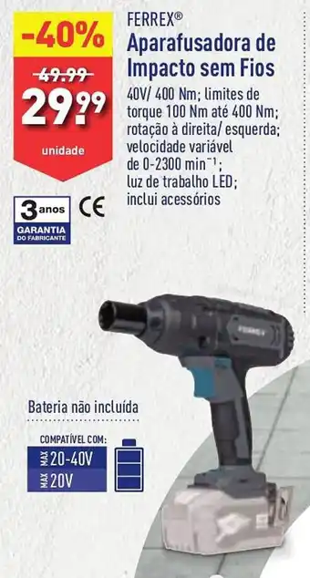 ALDI FER Aparafusadora de Impacto sem Fios promoção